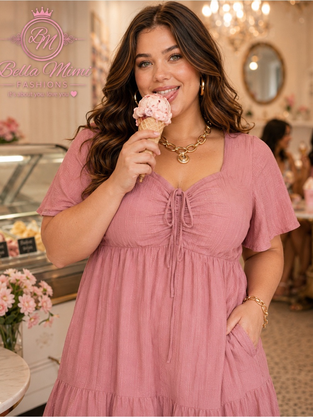 NWT Plain Ruched drawstring pocket ruffle tiered dress 22/24 🌸 103